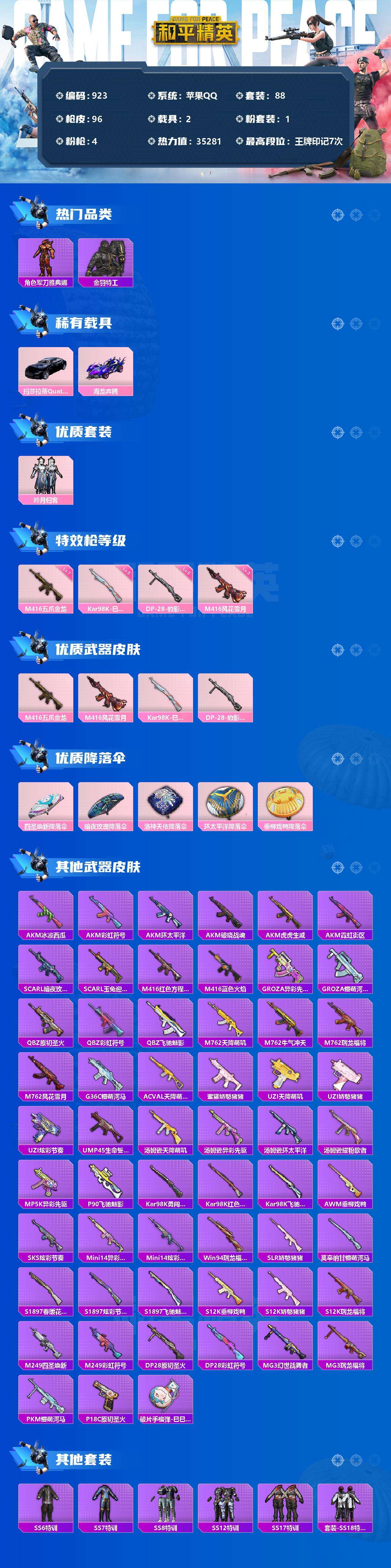 HPQM3445609和平精英账号详情图3